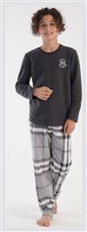 Vienetta Secret Παιδική Πιτζάμα Χειμωνιάτικη Fleece Καρό (κόκκινο, μαύρο, λευκό)