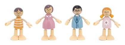 Viga Toys Σετ Ξύλινες Κούκλες για Κουκλόσπιτο