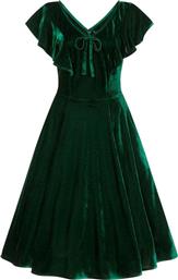 vintage velvet romantic φόρεμα Arabelle green από το PerfectDress