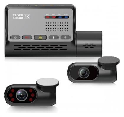 Viofo A139 Pro Σετ Κάμερα DVR Αυτοκινήτου 4K WiFi, GPS για Παρμπρίζ με Αυτοκόλλητο & Κάμερα Οπισθοπορείας 3CH Τριπλή Κάμερα Αυτοκινήτου 4K HDR με GPS και 5GHZ WI-FI