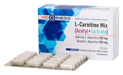 Viogenesis L-Carnitine Mix Acetyl + Tartrate Συμπλήρωμα Διατροφής με Καρνιτίνη 350mg 60 κάψουλες από το CareLife