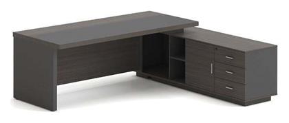 Vip Γραφείο Δεξιά Γωνία Απόχρωση Grey Walnut Εο929 R Καρυδί Γκρι Melamine 200x180x75cm 1τμχ