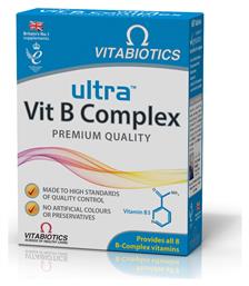 Vitabiotics Ultra Vit B Complex Βιταμίνη για Ενέργεια, Ενίσχυση του Ανοσοποιητικού & το Νευρικό Σύστημα 60 ταμπλέτες