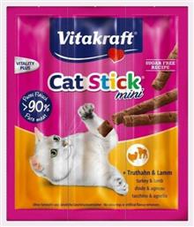 Vitakraft Cat Mini Λιχουδιές σε Stick με Γαλοπούλα με Γαλοπούλα & Αρνί 3τμχ για Ενήλικες Γάτες 1τμχ 18gr