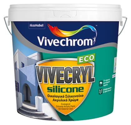 Vivechrom Vivecryl Silicone Eco Πλαστικό Χρώμα Ακρυλικό Οικολογικό για Εξωτερική Χρήση 3lt