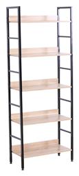 Βιβλιοθήκη Elbo 60x28x160εκ. Φυσικό-Μαύρο