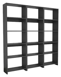 Βιβλιοθήκη Rabuku 146x22x123εκ. Ανθρακί
