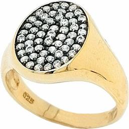 Vogue Γυναικείο Δαχτυλίδι Σεβαλιέ με Πέτρες από Ασήμι Επιχρυσωμένο από το Kosmima24