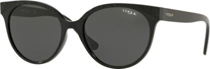 Vogue Γυναικεία Γυαλιά Ηλίου με Μαύρο Κοκκάλινο Σκελετό και Μαύρο Φακό 5246S W44/87