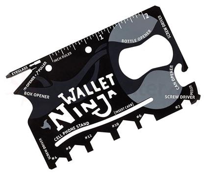 Wallet Ninja Πορτοφολιού 18 σε 1 Κάρτα Πολυεργαλείο Μαύρη