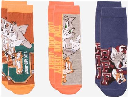 Warner Bros Παιδικές Κάλτσες Μακριές Tom And Jerry Πολύχρωμες 3 Ζευγάρια