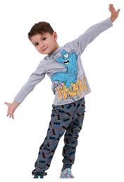 Warner Bros Παιδική Πιτζάμα Χειμωνιάτικη Βαμβακερή Ανοιχτό Γκρί