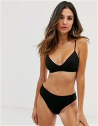 Weekday Cat recycled polyamide triangle bralette in black από το Asos