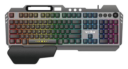 Weibo WB-590 Gaming Πληκτρολόγιο με RGB φωτισμό (Αγγλικό US) Γκρι