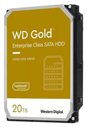 Western Digital Gold 20TB HDD Σκληρός Δίσκος 3.5'' SATA III 7200rpm με 512MB Cache για Server