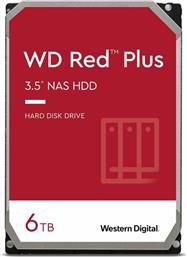 Western Digital Red Plus 6TB HDD Σκληρός Δίσκος 3.5'' SATA III 5400rpm με 256MB Cache για NAS