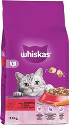 Whiskas 1+ Ξηρά Τροφή για Ενήλικες Γάτες με Μοσχάρι 1.9kg από το ΑΒ Βασιλόπουλος