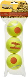 Wilson Minions Stage 2 Sleeve Μπαλάκια Τένις Παιδικά 3τμχ