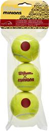Wilson Minions Stage 3 Sleeve Μπαλάκια Τένις Παιδικά 3τμχ από το Zakcret Sports