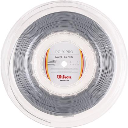 Wilson Poly Pro Χορδή Τένις Ασημί 200m, Φ1,3mm