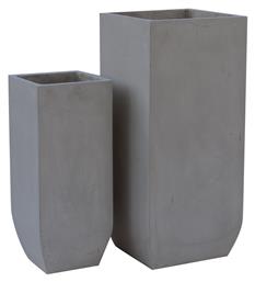 Woodwell Flower Pot 1 Set 2 Κασπώ Γκρι Τσιμεντένιο Σετ 2τμχ