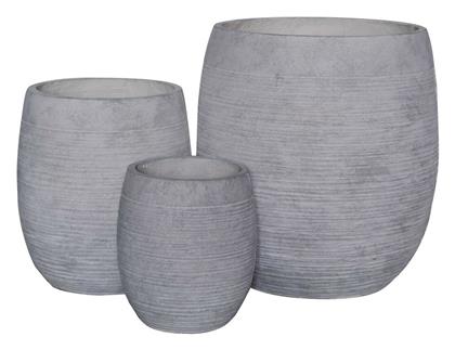 Woodwell Flower Pot-8 Set 3 Γλάστρα Light Grey