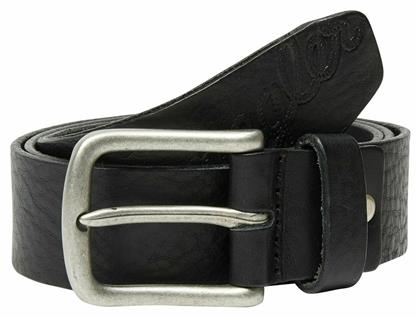 Wrangler Ανδρική Ζώνη Δερμάτινη Μαύρη