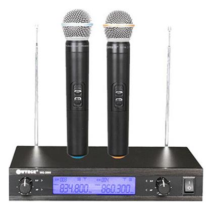 WVNGR Ενισχυτής Karaoke με Ασύρματα Μικρόφωνα WG-2009 σε Μαύρο Χρώμα