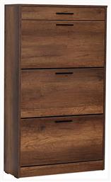 Ξύλινη Παπουτσοθήκη Flat με 3 Ράφια Καρυδί Μ75xΠ29xΥ128cm