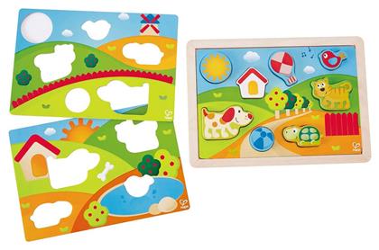 Ξύλινο Παιδικό Puzzle Σφηνώματα Sunny Valley 12pcs για 1+ Ετών Hape