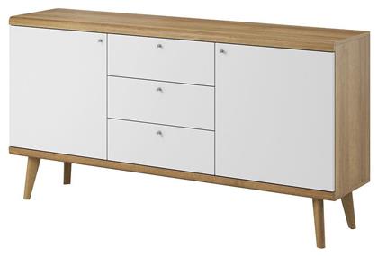 Ξύλινος Μπουφές με Συρτάρια Λευκό / Riviera 160x40x83cm