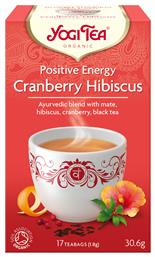 Yogi Tea Μαύρο Τσάι Βιολογικό Προϊόν Positive Energy 17 Φακελάκια 30.6gr 17τμχ με Άρωμα Cranberry Hibiscus