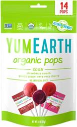 YumEarth Γλειφιτζούρια Organic Pops με Γεύση Κεράσι, Μήλο, Σταφύλι 87gr 14τμχ από το Pharm24