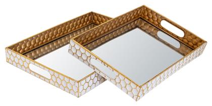 Zen Collection Διακοσμητικός Δίσκος Μεταλλικός Ορθογώνιος 40x5x30cm 2τμχ