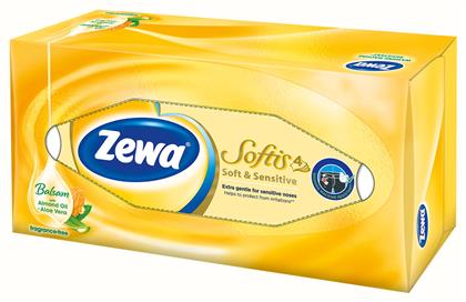 Zewa 80 Χαρτομάντηλα Softis Soft & Sensitive 4 Φύλλων από το ΑΒ Βασιλόπουλος