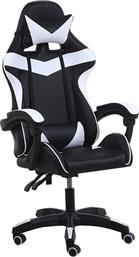 Zita Plus A6000 Καρέκλα Gaming Δερματίνης Μαύρο/Λευκό