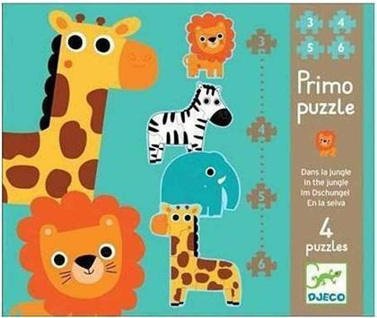 Παιδικό Puzzle Ζωάκια Ζούγκλας 18pcs για 2+ Ετών Djeco από το Ladopano